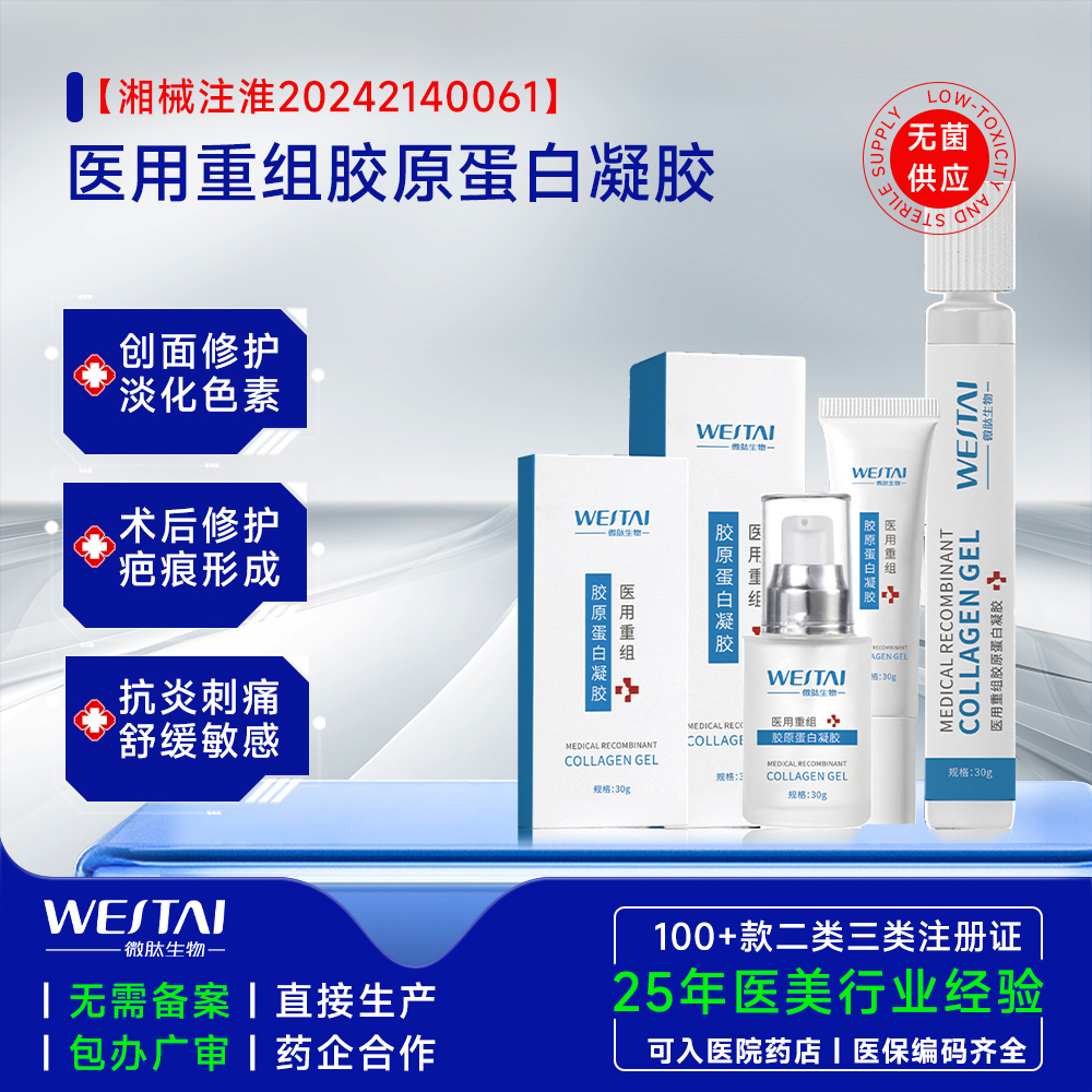 医用重组胶原蛋白凝胶属于几类医疗器械？贴牌需要文号吗？