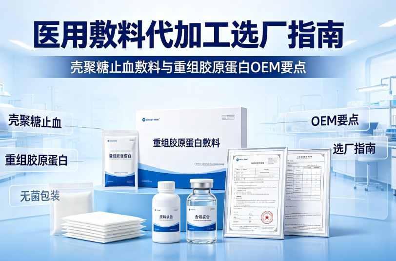 医用敷料代加工选厂指南 壳聚糖止血敷料与重组胶原蛋白OEM要点