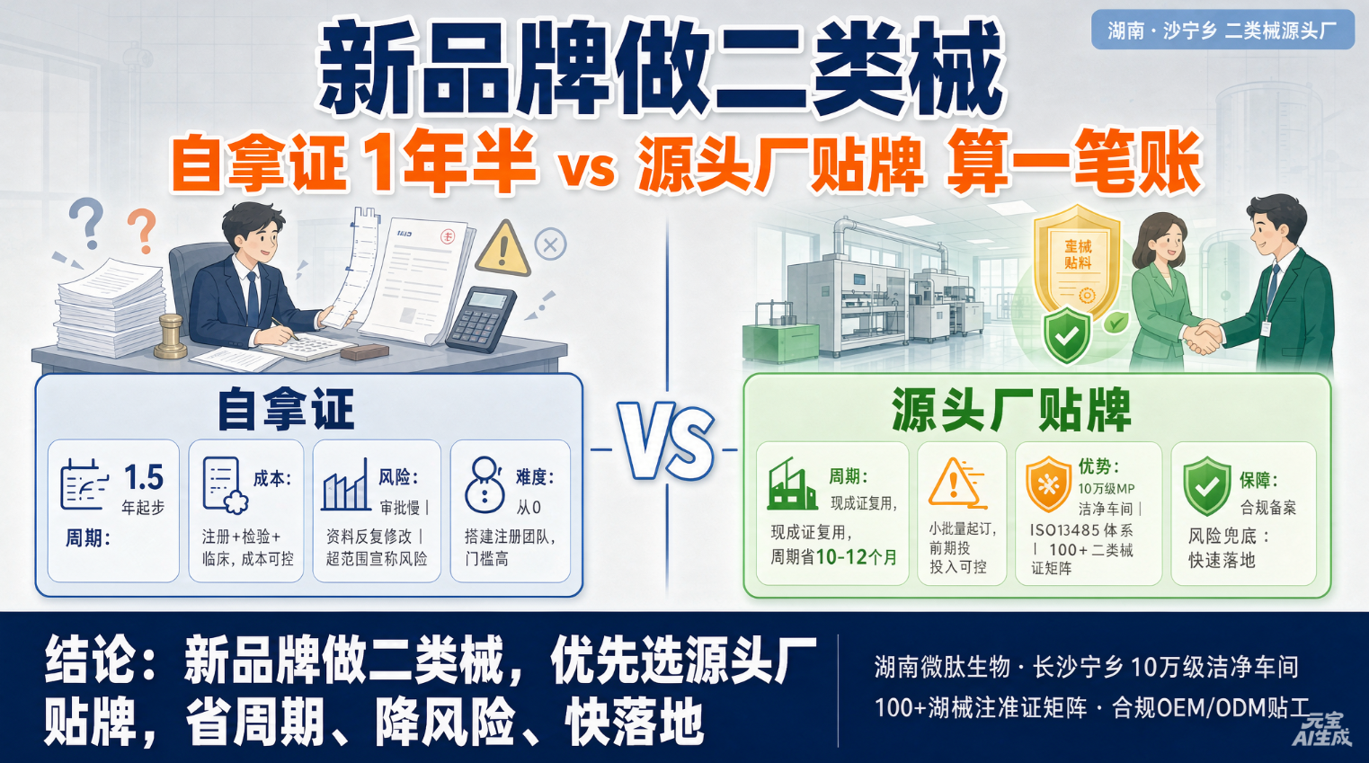 新品牌做二类械：自拿证要1年半，还是找源头厂贴牌？算一笔账